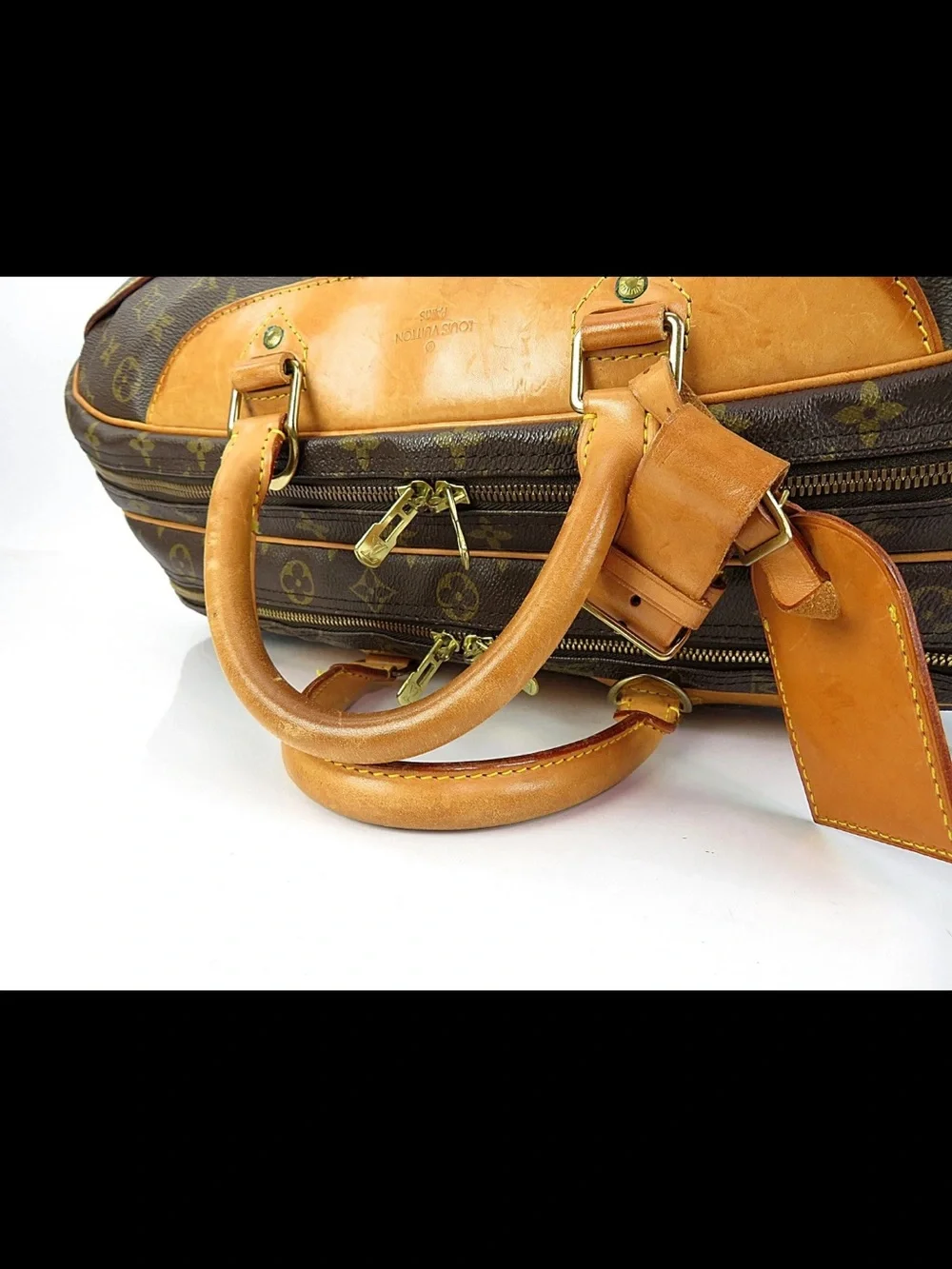 Louis Vuitton Brown Monogram Leather Trim Briefcase